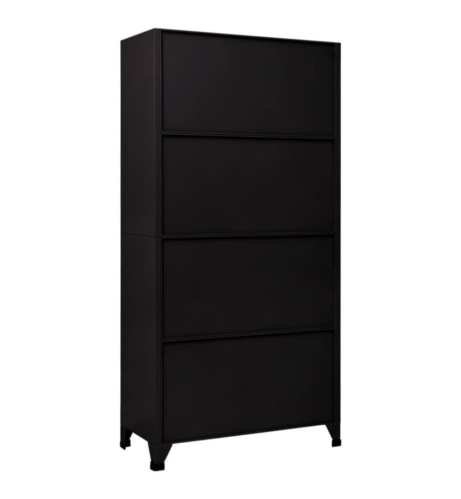 Schliessfachschrank Schwarz 90x45x180 cm Stahl