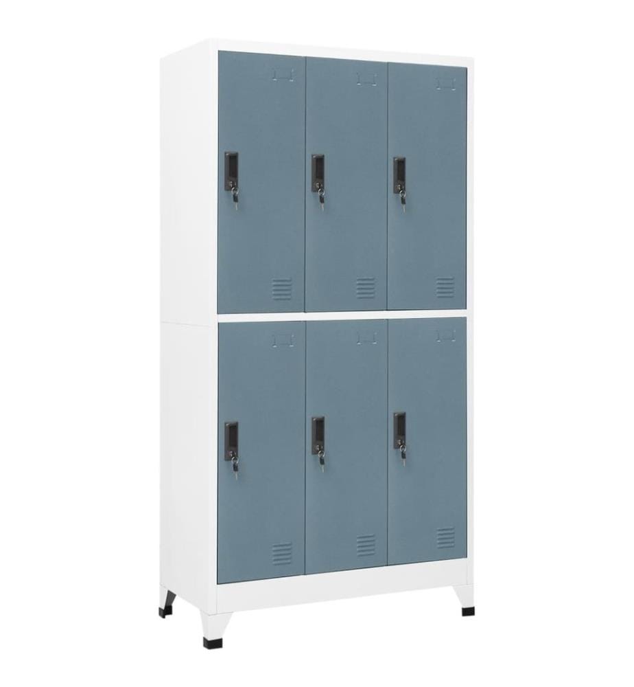 Schliessfachschrank Hellgrau und Dunkelgrau 90x45x180 cm Stahl