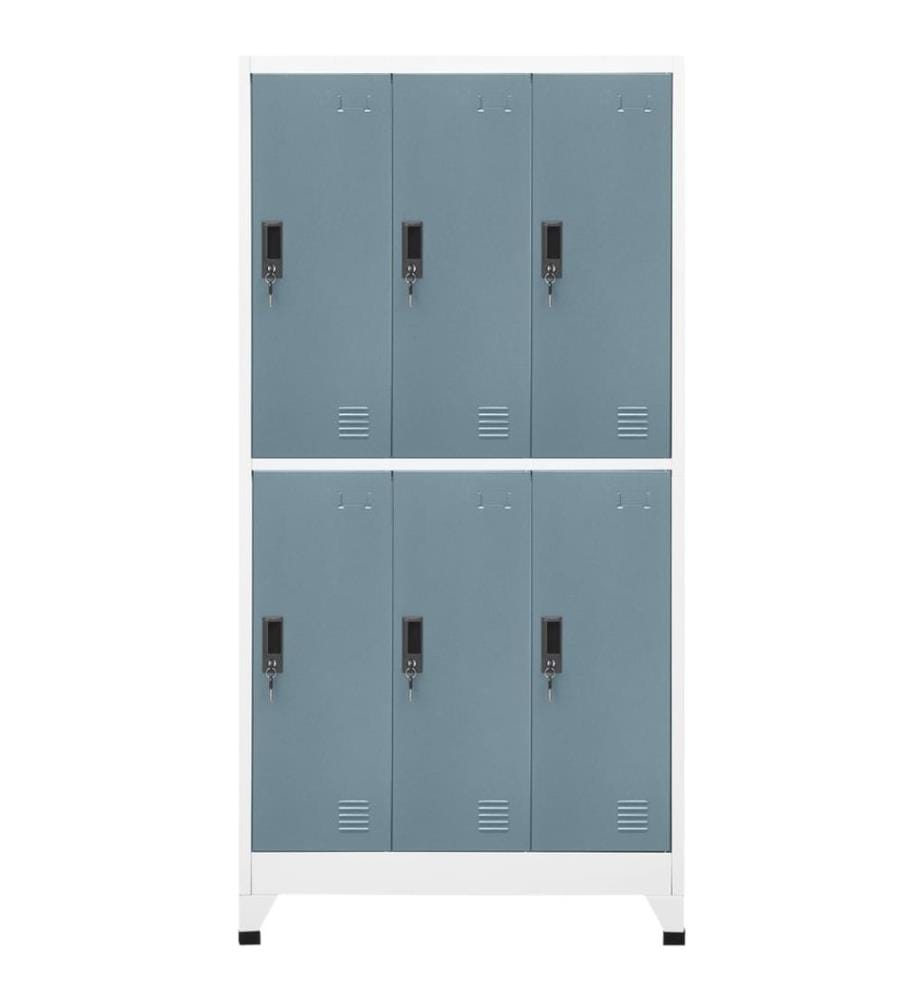 Schliessfachschrank Hellgrau und Dunkelgrau 90x45x180 cm Stahl
