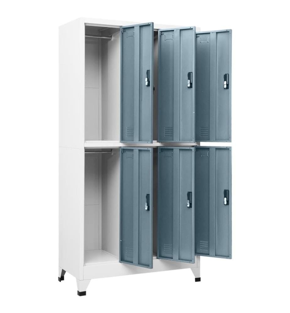 Schliessfachschrank Hellgrau und Dunkelgrau 90x45x180 cm Stahl