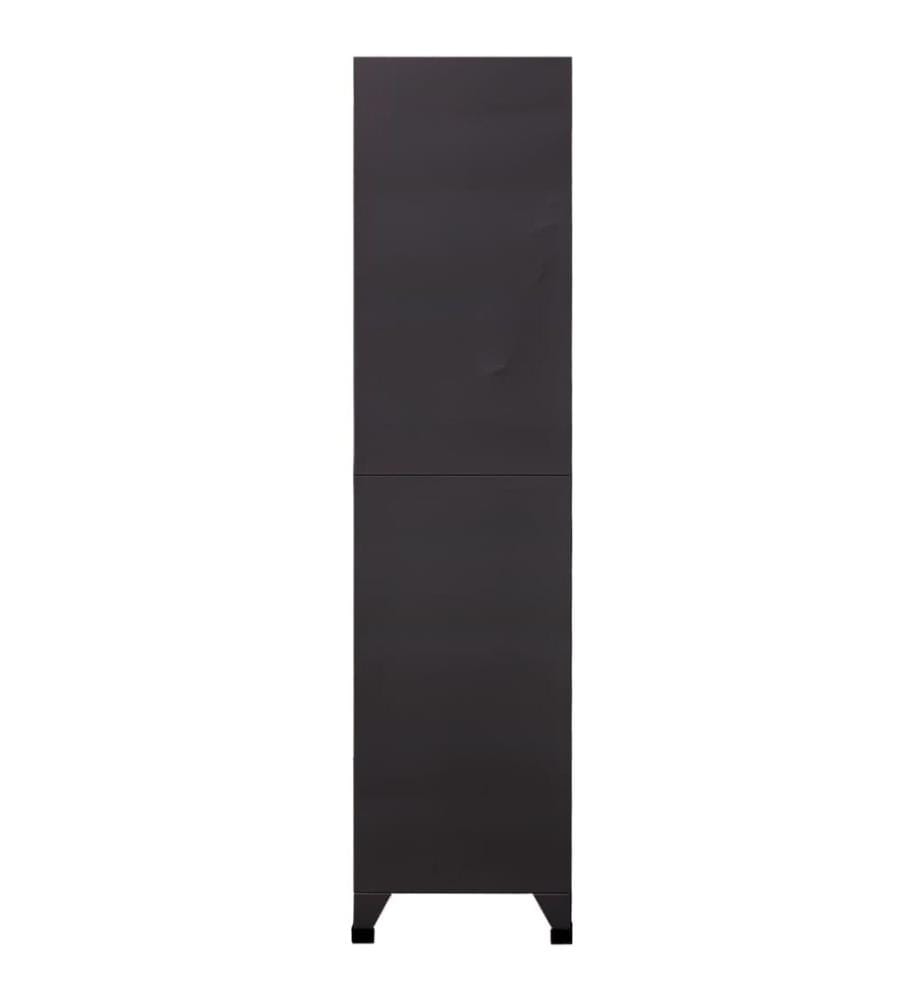Armoire à casiers Anthracite et blanc 90x45x180 cm Acier