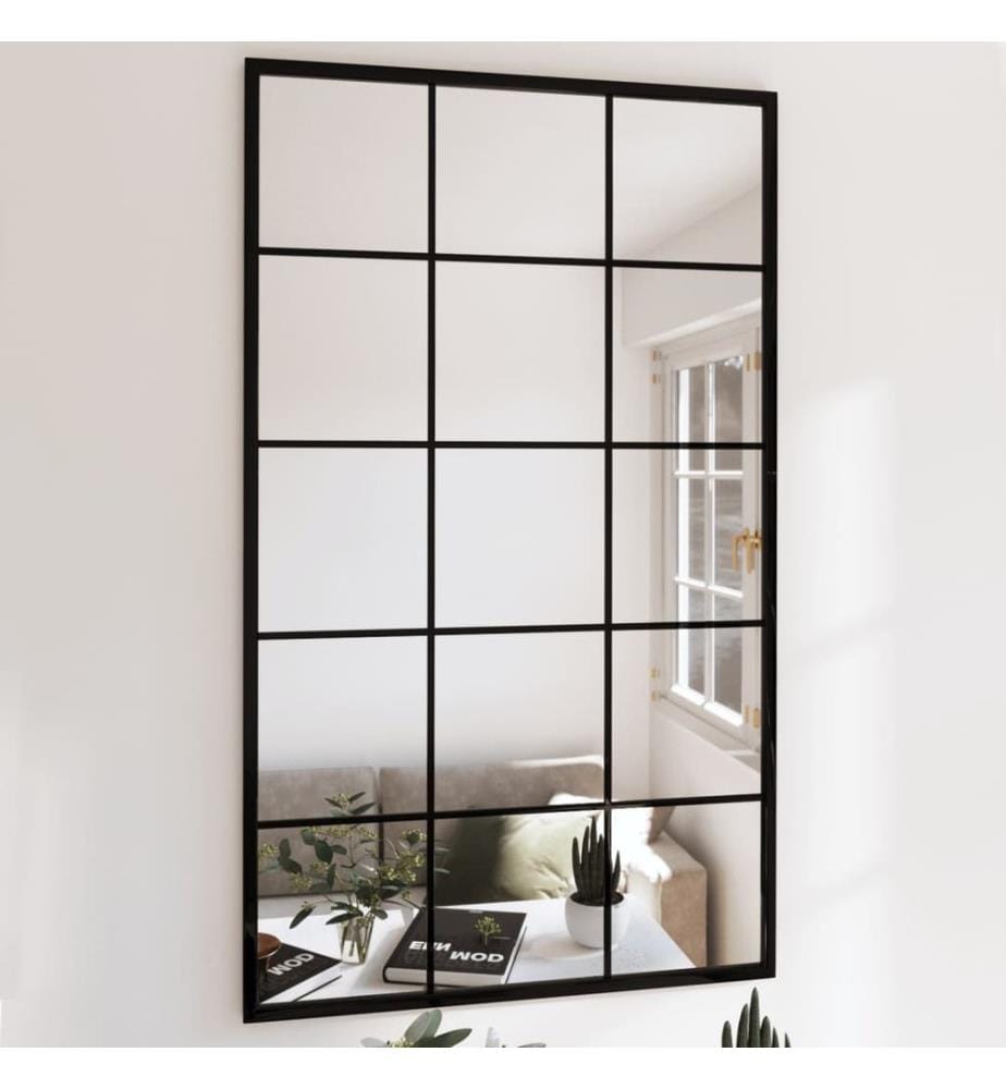Wandspiegel Schwarz 100x60 cm Metall