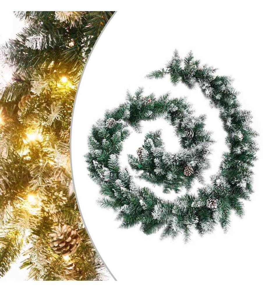 Weihnachtsgirlande mit LED-Lichtern Grün 5,2 m PVC