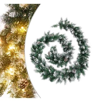 Weihnachtsgirlande mit LED-Lichtern Grün 5,2 m PVC