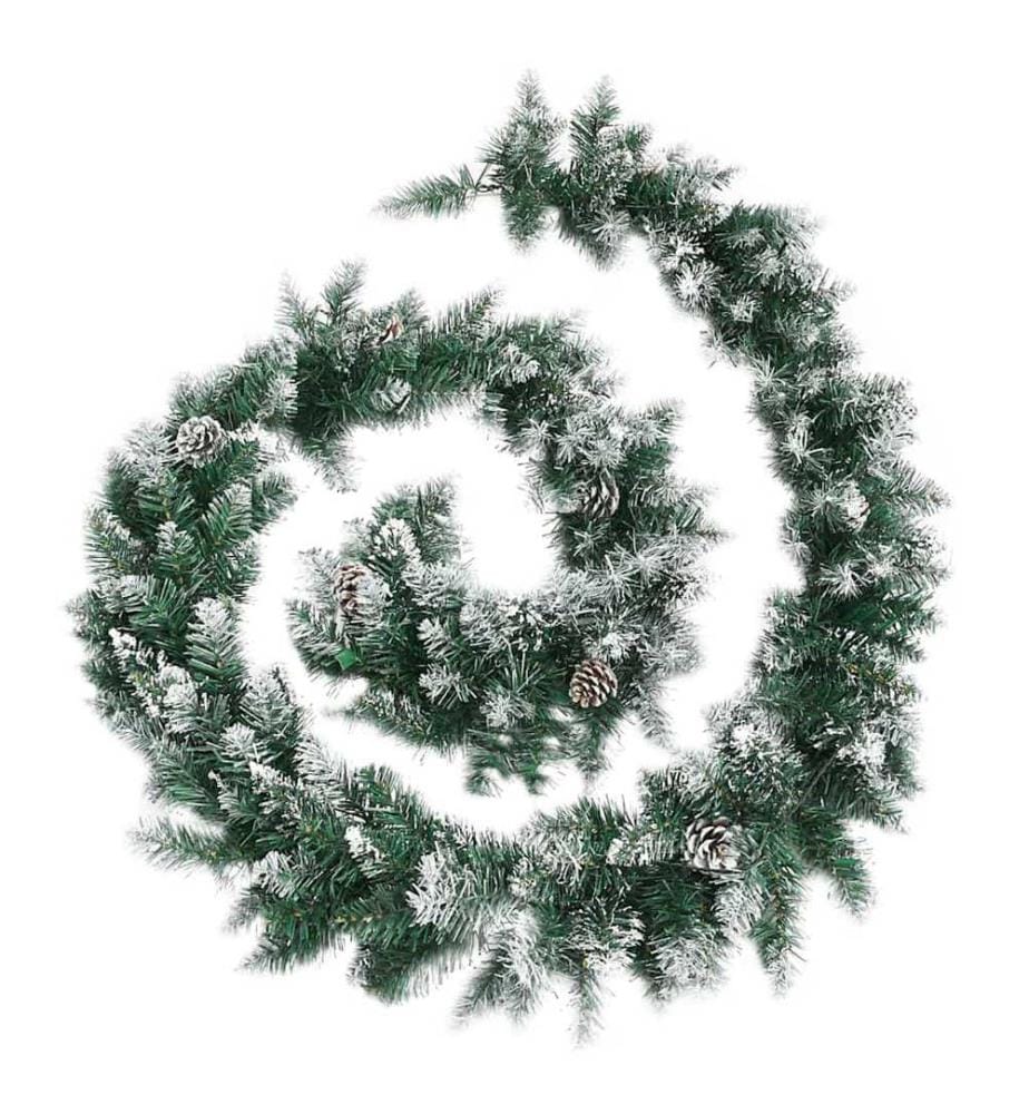 Weihnachtsgirlande mit LED-Lichtern Grün 5,2 m PVC