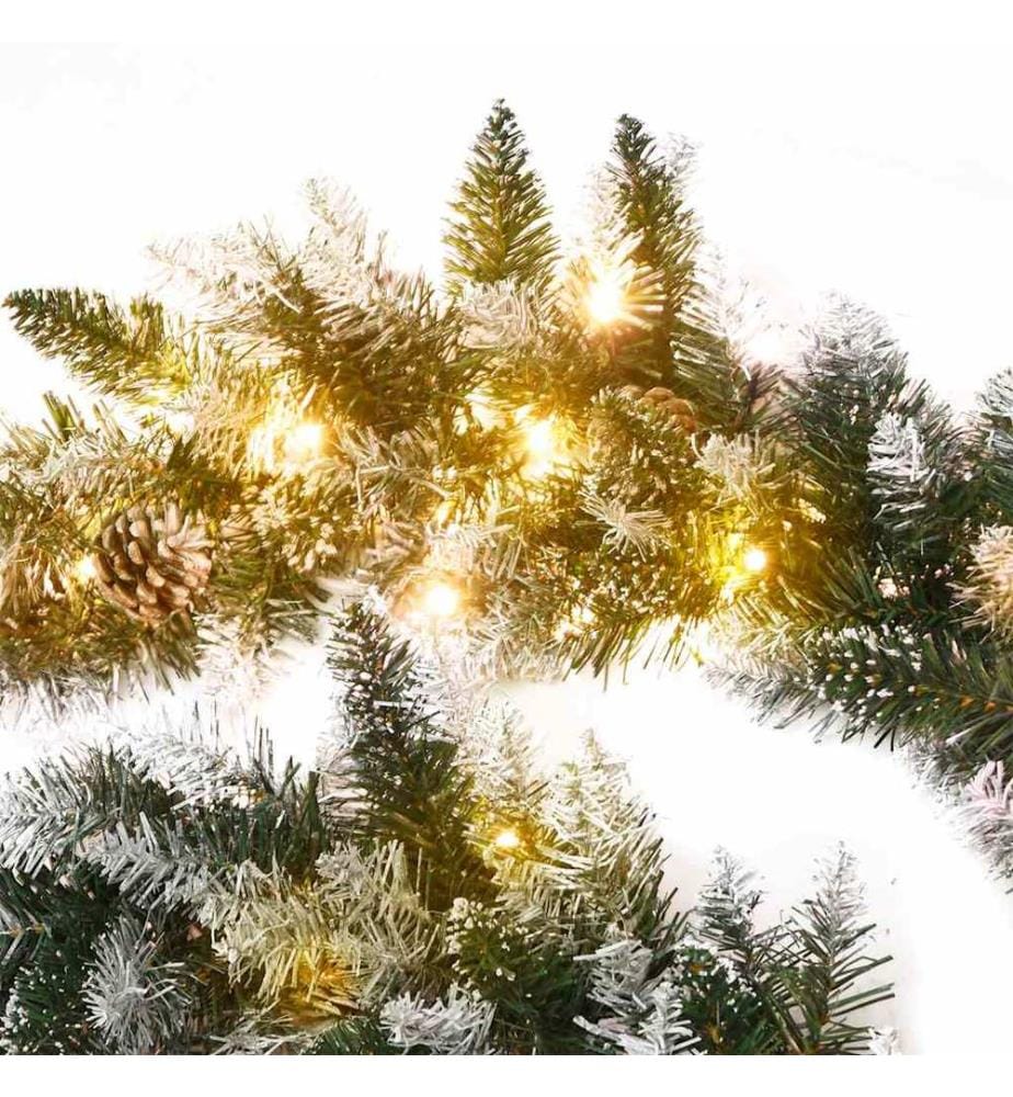 Weihnachtsgirlande mit LED-Lichtern Grün 5,2 m PVC