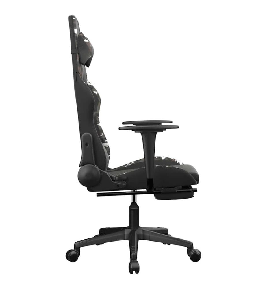 Gamingstuhl mit Massage Fussstütze Schwarz Tarnfarben Kunstleder
