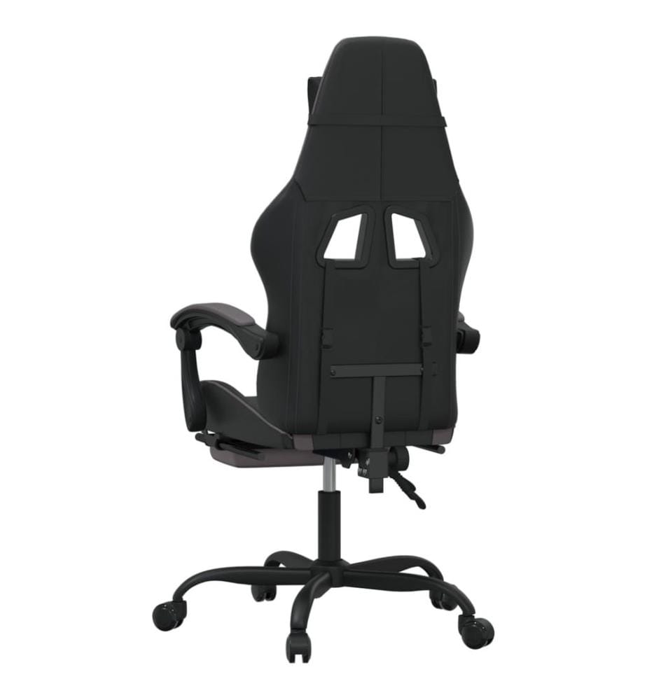 Gaming-Stuhl mit Fussstütze Drehbar Schwarz & Grau Kunstleder
