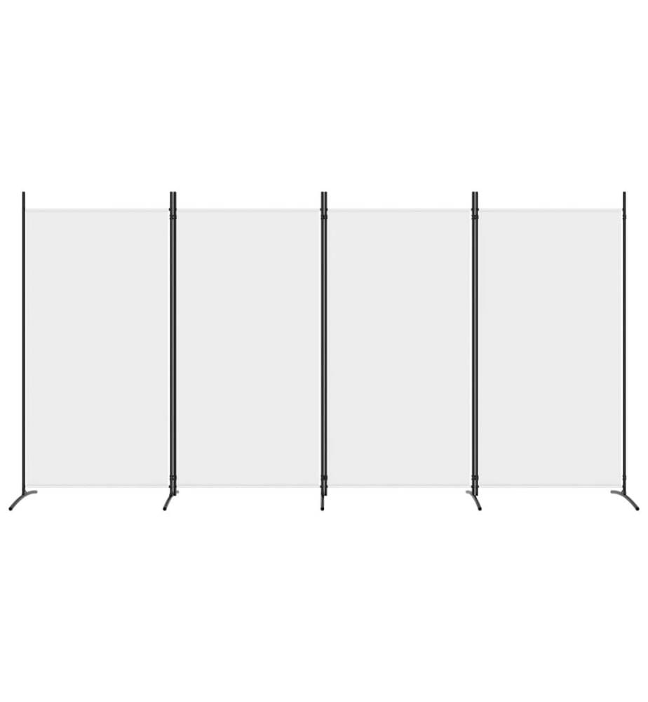 4-tlg. Paravent Weiss 346x180 cm Stoff