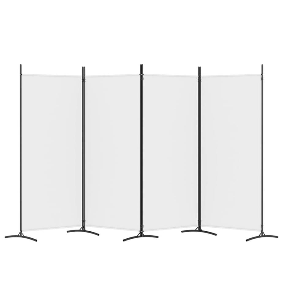 4-tlg. Paravent Weiss 346x180 cm Stoff