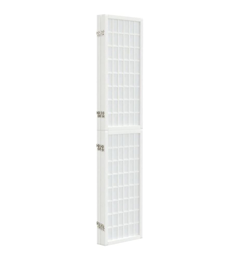 Cloison de séparation pliable 4 panneaux 160x170 cm Blanc