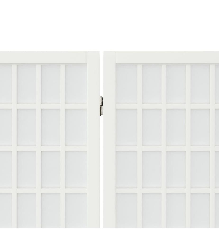Cloison de séparation pliable 4 panneaux 160x170 cm Blanc