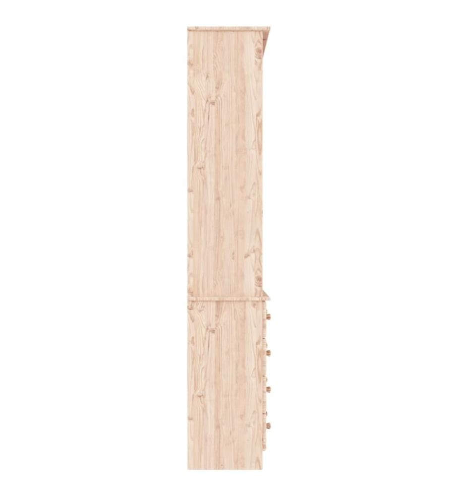 Bücherregal mit Schubladen ALTA 77x35x186,5cm Massivholz Kiefer