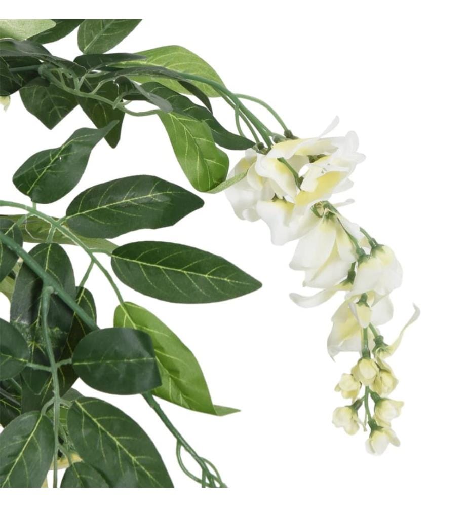 Glycine artificielle 1470 feuilles 200 cm vert et blanc