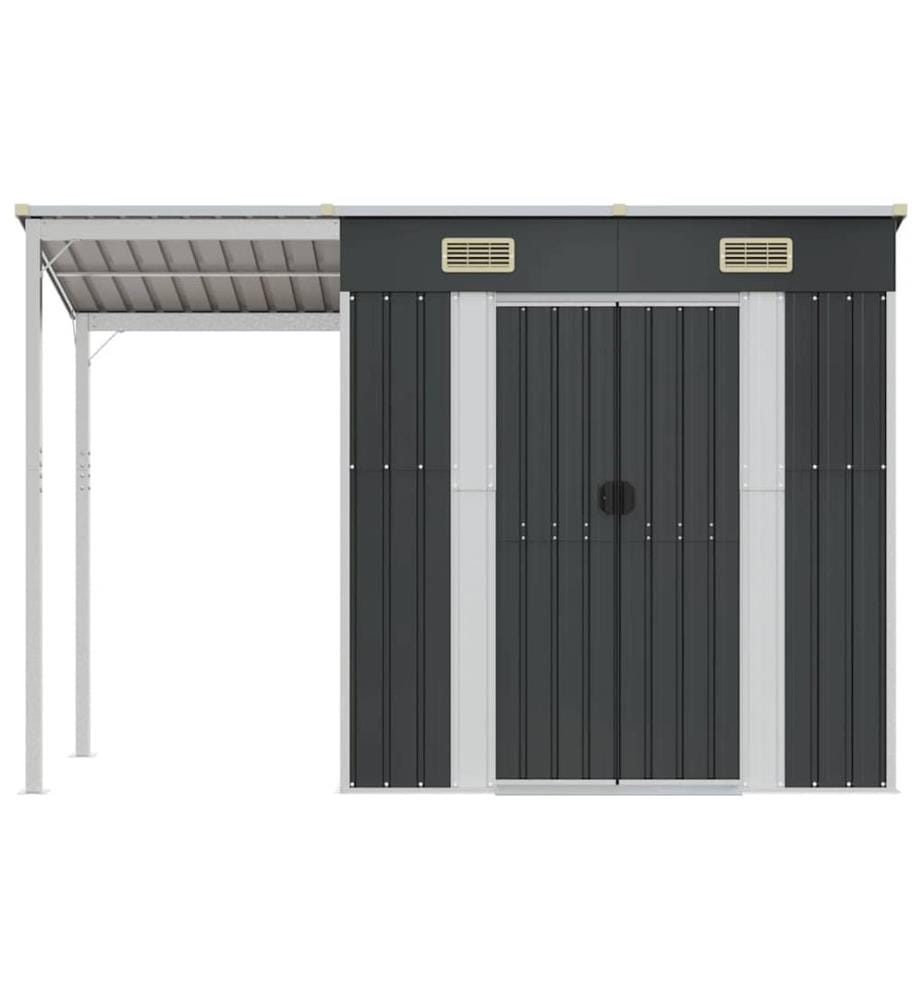Gartenhaus mit Schleppdach Anthrazit 277x107x181 cm Stahl