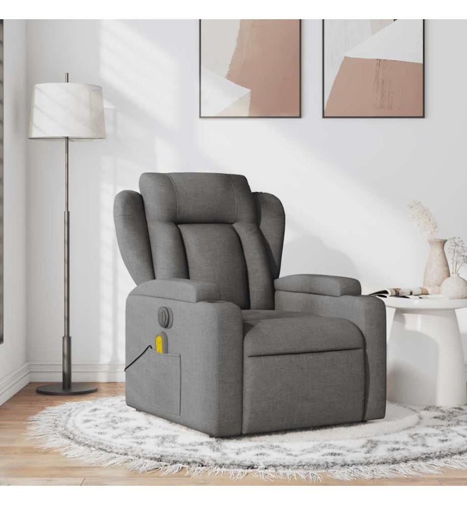 Massagesessel Dunkelgrau Stoff