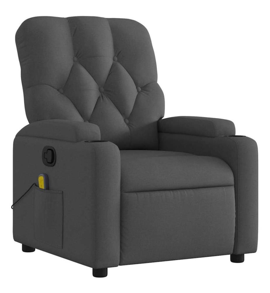 Massagesessel Dunkelgrau Stoff