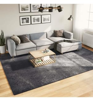 Teppich HUARTE Kurzflor Weich und Waschbar Anthrazit 240x340 cm
