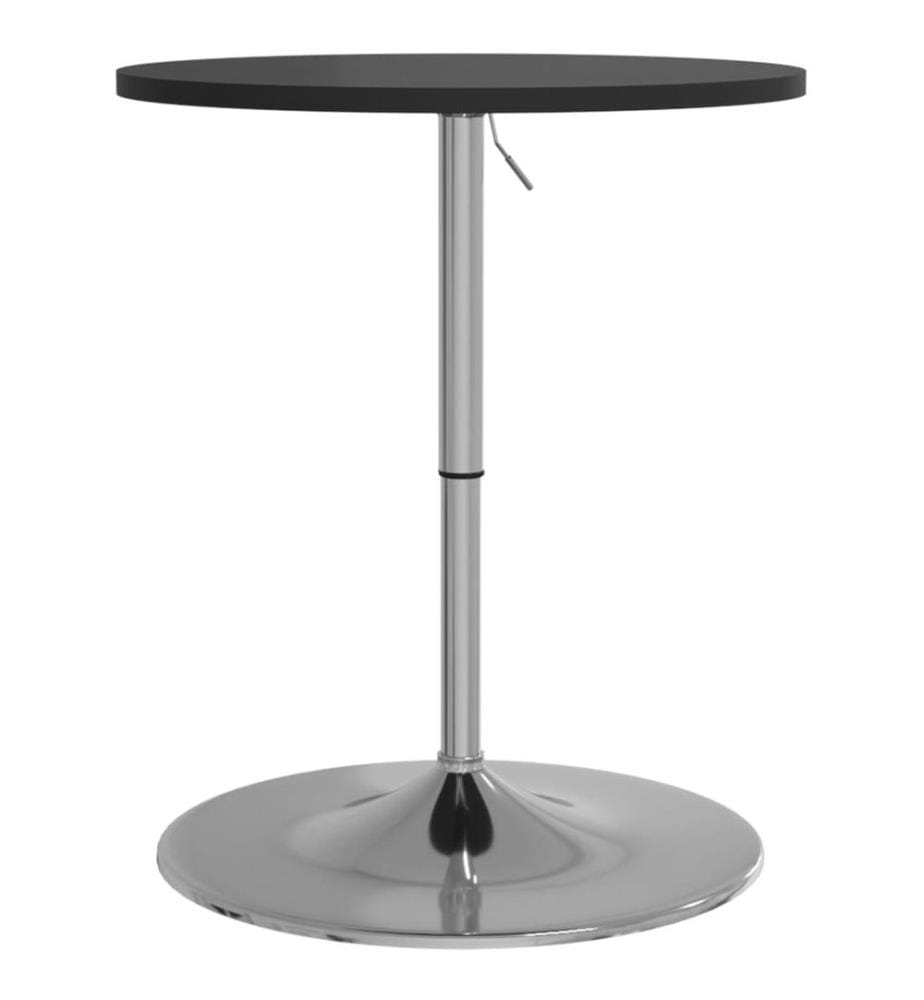 Table de bar noir 60x60x90 cm bois d'ingénierie et acier chromé