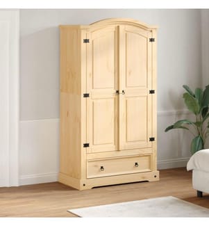 Kleiderschrank Corona 102x52x186 cm Massivholz Kiefer