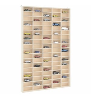 Sammlervitrine aus Holz mit 90 Fächern 50,5 x 4,5 x 79 cm