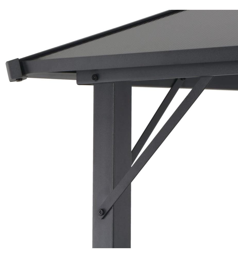Gartenpavillon mit Dach Aluminium 3×3 m Anthrazit