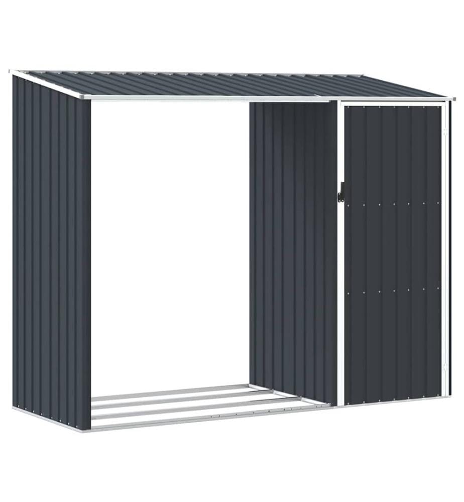 Abri à bois de jardin Anthracite 245x98x159 cm Acier galvanisé