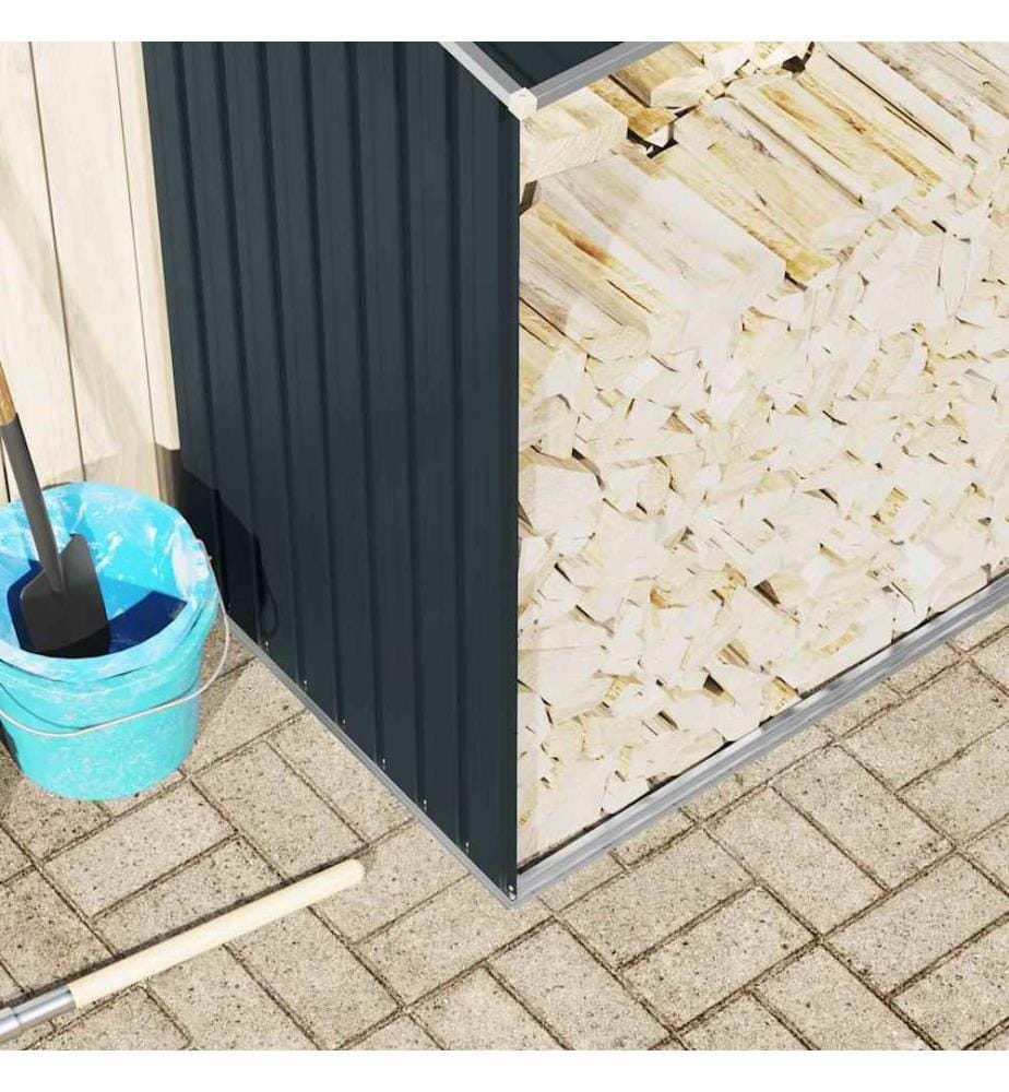 Abri de stockage à bois Acier galvanisé 330x84x152cm Anthracite