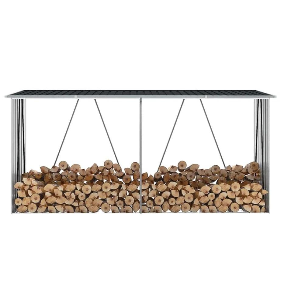 Abri de stockage à bois Acier galvanisé 330x84x152cm Anthracite
