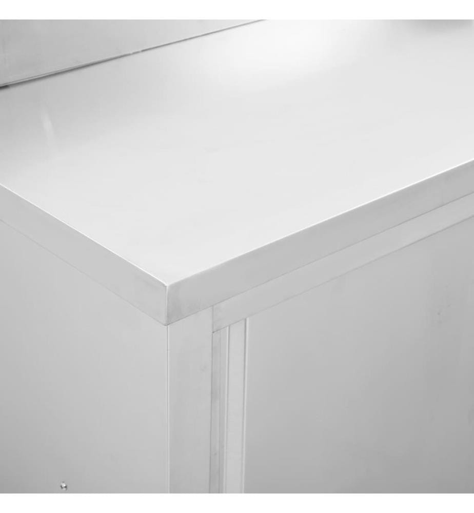 Arbeitsschrank mit Schiebetüren 100x50x(95-97) cm Edelstahl
