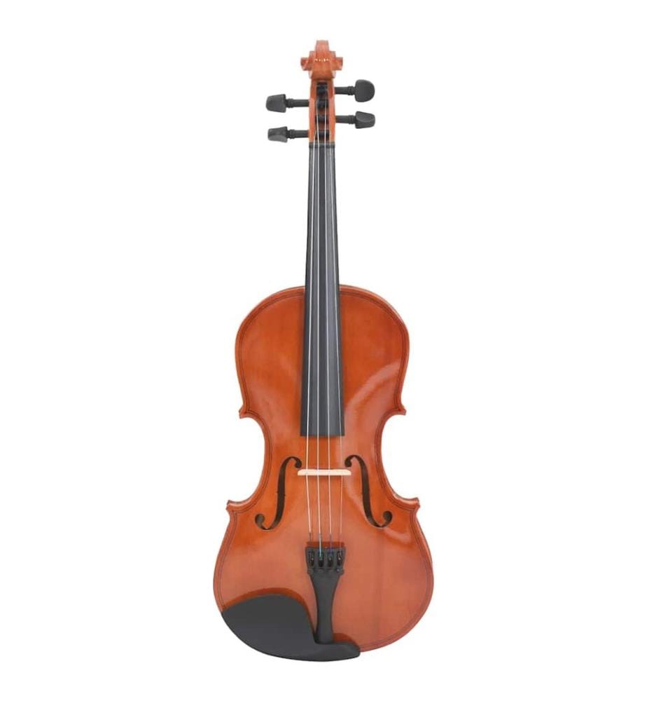 Violine Komplettset mit Bogen und Kinnhalter Dunkles Holz 4/4