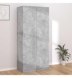 Kleiderschrank Betongrau 90x52x200 cm Holzwerkstoff
