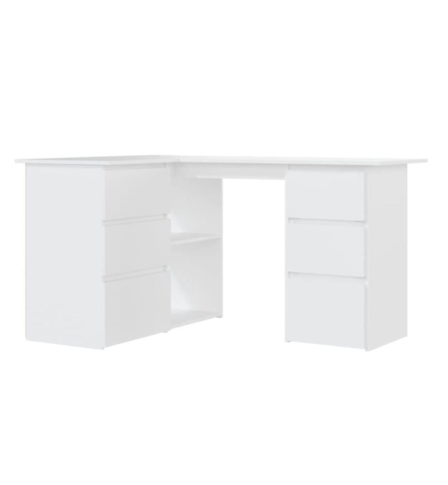 Eckschreibtisch Weiss 145x100x76 cm Holzwerkstoff
