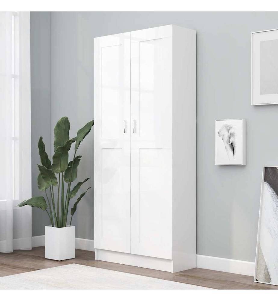 Bücherschrank Weiss 82,5x30,5x185,5 cm Holzwerkstoff