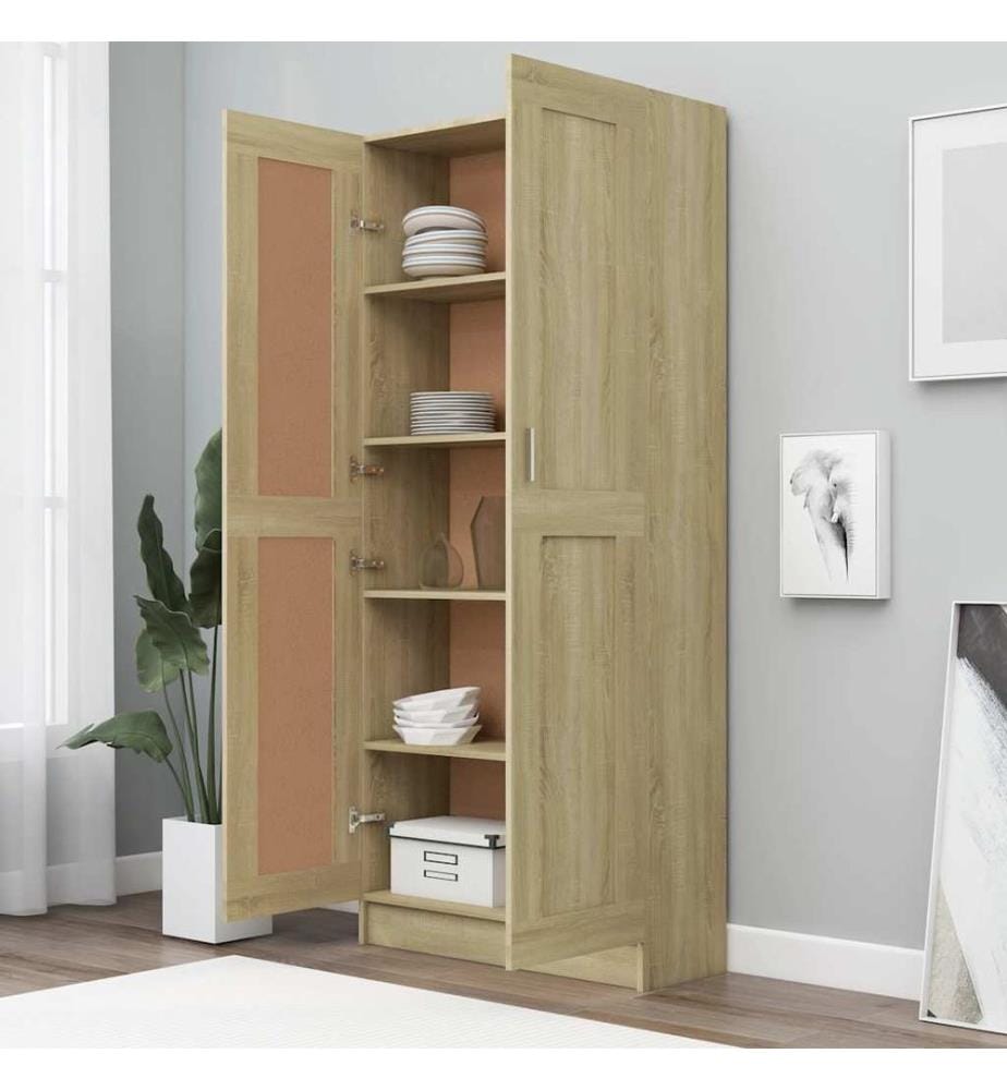 Bücherschrank Sonoma-Eiche 82,5x30,5x185,5 cm Holzwerkstoff
