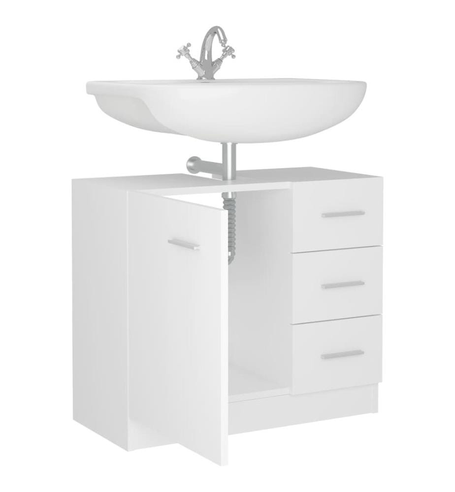 Armoire d'évier Blanc 63x30x54 cm Bois d'ingénierie