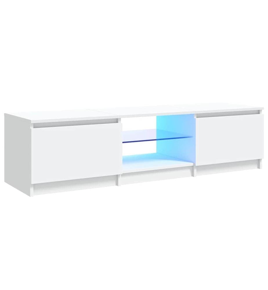 TV-Schrank mit LED-Leuchten Weiss 140x40x36 cm