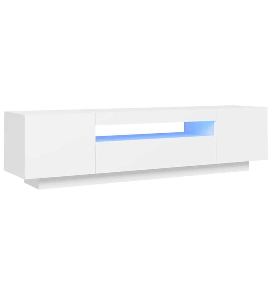 TV-Schrank mit LED-Leuchten Weiss 160x35x40 cm