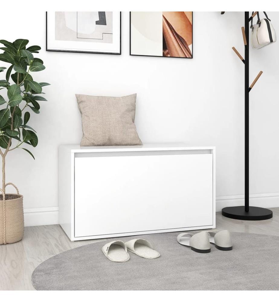 Banc d'entrée 80x40x45 cm Blanc Bois d'ingénierie