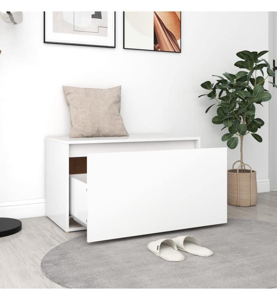 Banc d'entrée 80x40x45 cm Blanc Bois d'ingénierie