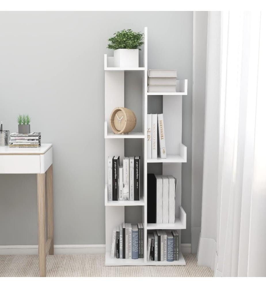 Bücherregal Weiss 48x25,5x140 cm Holzwerkstoff