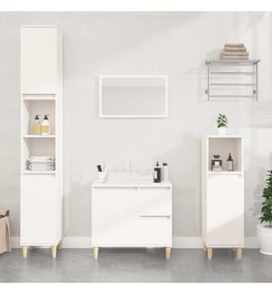Badschrank Weiss 65x33x60 cm Holzwerkstoff