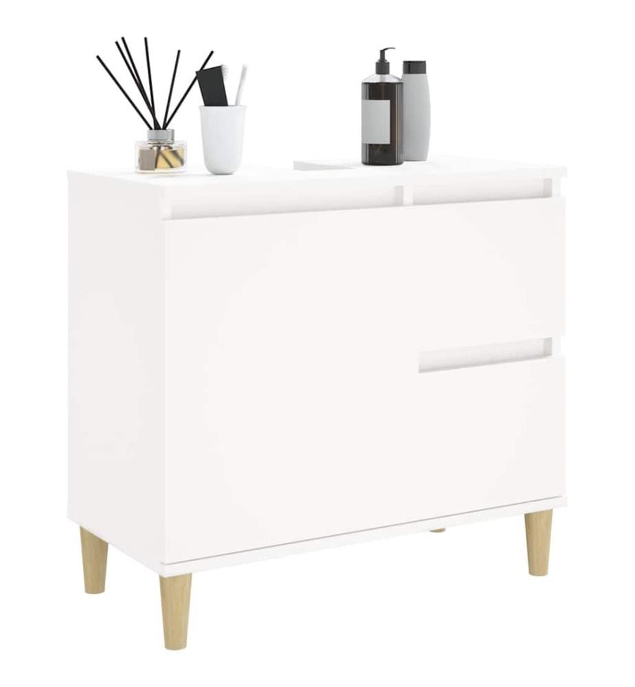 Badschrank Weiss 65x33x60 cm Holzwerkstoff