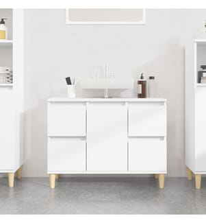 Waschbeckenunterschrank Weiss 80x33x60 cm Holzwerkstoff