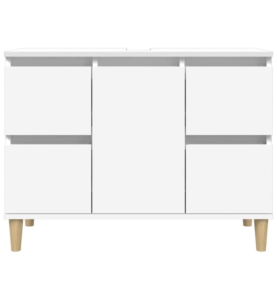 Waschbeckenunterschrank Weiss 80x33x60 cm Holzwerkstoff