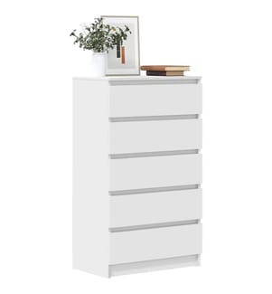 Schubladenschrank Weiss 60x36x103 cm Holzwerkstoff