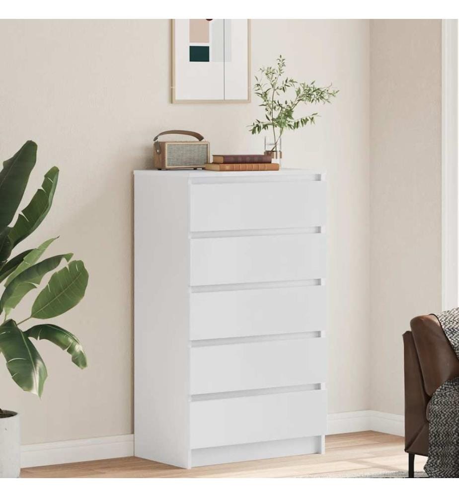 Schubladenschrank Weiss 60x36x103 cm Holzwerkstoff