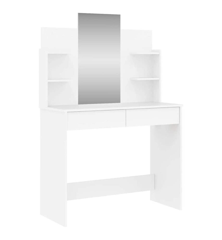 Schminktisch mit Spiegel Weiss 96x39x142 cm