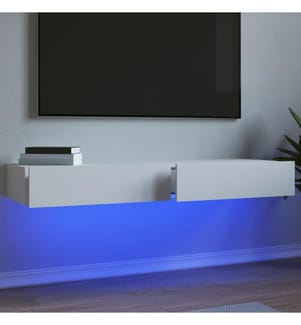 TV-Schränke mit LED-Leuchten 2 Stk. Weiss 60x35x15,5 cm