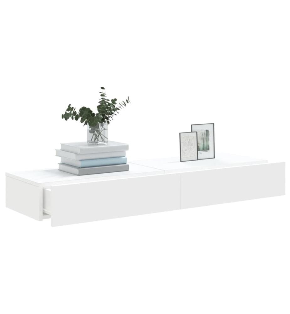 TV-Schränke mit LED-Leuchten 2 Stk. Weiss 60x35x15,5 cm